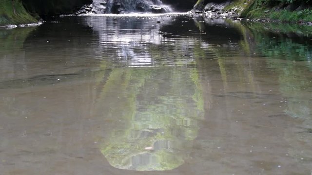 View of stream and Nomizo Falls, Kimitsu, Chiba Prefecture, Japan