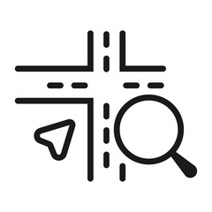 online map search - minimal line web icon. simple vector illustration. concept for infographic, website or app.