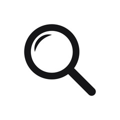 Search icon. Magnifying glass icon, vector magnifier or loupe sign.