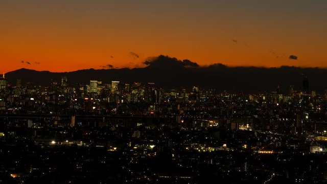 Timelapse view of city at dusk