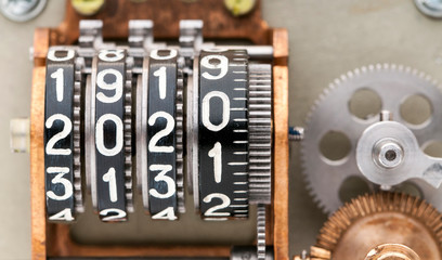 Two thousands twenty and a half. The old mechanical counter, with digits.