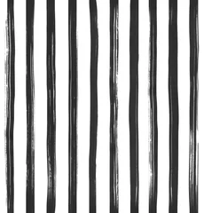 Photo sur Plexiglas Rayures verticales Motif rayé à coutures verticales. Rayures noires et blanches grunge dessinées à la main.
