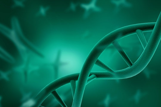 3d render of dna structure, abstract background