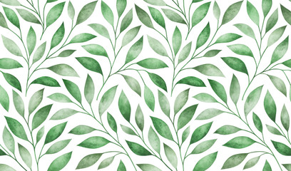 Naklejka na ściany i meble Seamless pattern with stylized tree branches. Watercolor illustration.