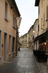 cityscape Portogruaro before the rain Venetto Italy