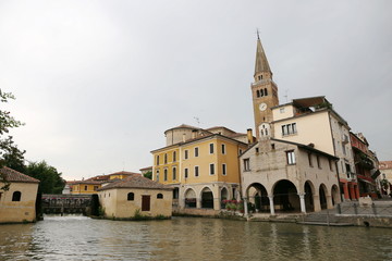 cityscape Portogruaro before the rain Venetto Italy