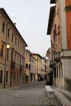 Fototapeta cityscape Portogruaro before the rain Venetto Italy