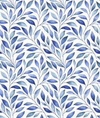 Seamless pattern with stylized tree branches. Watercolor illustration. © Oleksandra