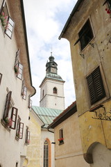 Fototapeta premium Empty streets of Skofja Loka, Slovenia