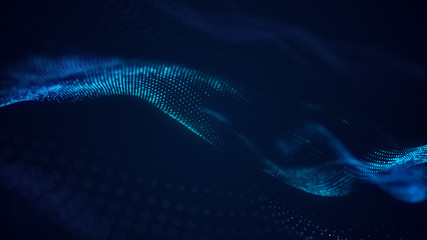 beautiful abstract wave technology background with blue light digital effect corporate concept