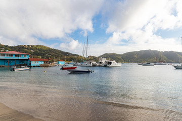 Fototapeta na wymiar Saint Vincent and the Grenadines, boats in Admiralty Bay, Bequia