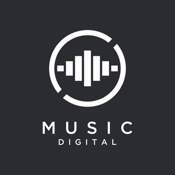 music spectrum logo vector, with a minimalist style