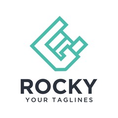 rock music illustration logo vector line art style