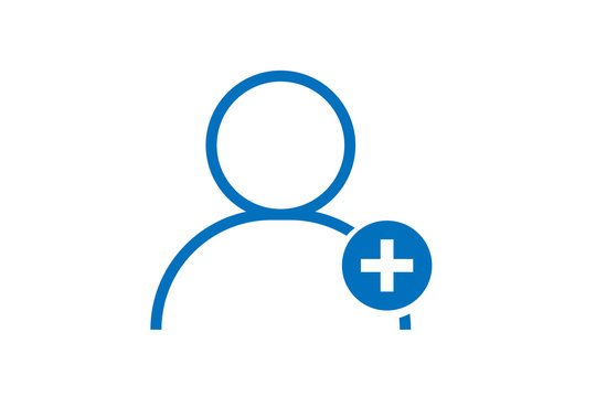 New people or member add icon, customer add vector 