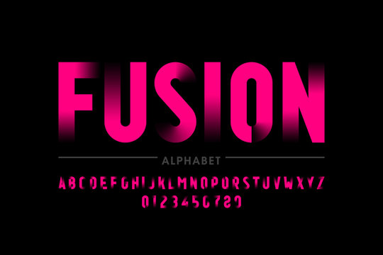 Modern font design, alphabet letters and numbers