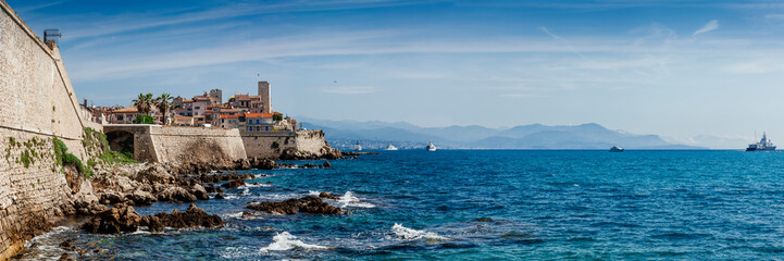 Panoramic of Antibes, France - obrazy, fototapety, plakaty