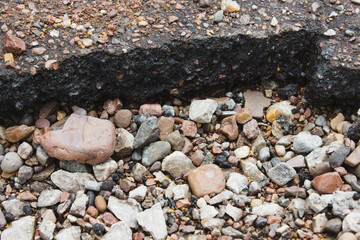 stone nature wet dirt earth asphalt road texture pebble monolith granite flint rock boulder cobblestone abstraction background