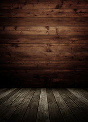 empty wooden inteiror room.