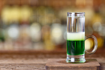 Green mexican in a nightclub