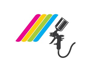 spray gun paint logo icon vector illustration