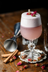 pink cocktail in a glass