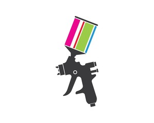 spray gun paint logo icon vector illustration