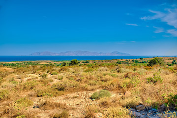 Landscape shot of the island Kos in Greece