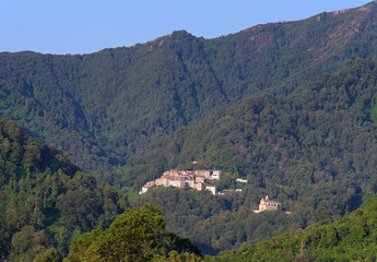 Santa Reparata di Moriani village in Corsica mountain