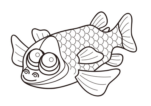 デメニギス Barreleye 深海魚 キャラクター ぬりえ イラスト Stock イラスト Adobe Stock