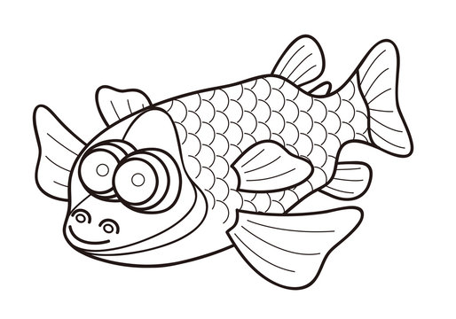 デメニギス Barreleye 深海魚 キャラクター ぬりえ イラスト Stock Illustration Adobe Stock