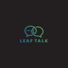 eco leaf talk chat bubble logo icon - vector