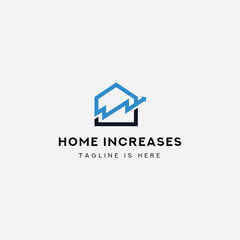 Logo Home Increases, Design Concept Icon/Symbol Home and Diagram Increases.