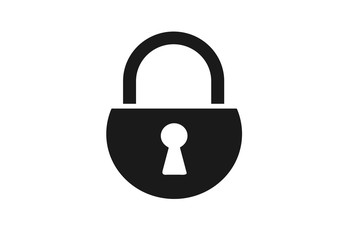 Padlock black icon vector 