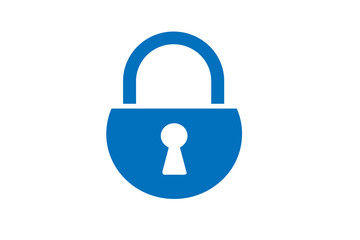 Security pad lock icon vector ( blue version )