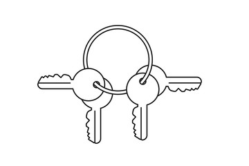 The Couple of keys in the key ring vector, key ring icon blue version