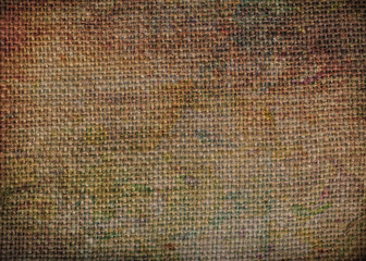 Vintage textural background. Beige old linen fabric	