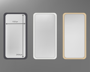 Mesh, gray colored phone backgrounds kit.