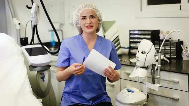 Portrait of a cosmetologist in the operating room