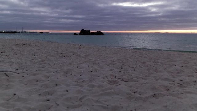 Sandy beach at sunset, Ginowan, Okinawa Prefecture, Japan