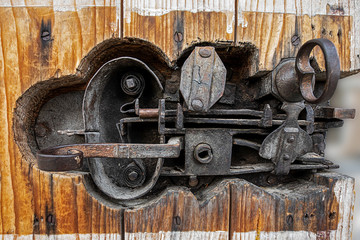 ancient castle door lock baroque