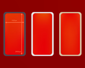 Mesh, red colored phone backgrounds kit.