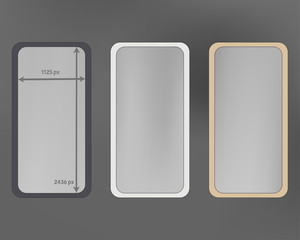 Mesh, gray colored phone backgrounds kit.