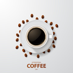 International coffee day. Vector illustration