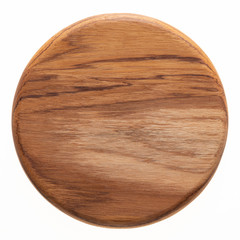 标题	 Handmade teak round wooden pallets, teak wood texture.	