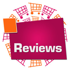 Naklejka premium Reviews Shopping Carts Circular Pink Orange 
