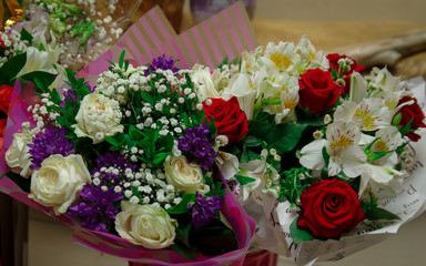 Bouquet of flowers. Flowers in vases.
