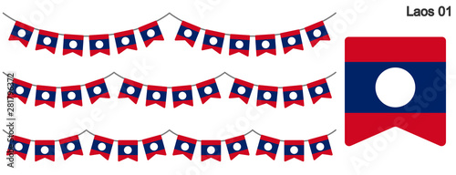 ラオスの国旗のガーラーンド ベクターデータ Bunting Garland Wall Mural Ochikosan ラオスの国旗のガーラーンド ベクターデータ Bunting Garland Wall Mural Ochikosan