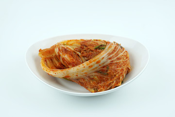 korean traditional cuisine, Kimchi on white background