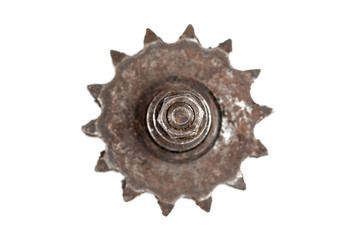 Sprocket isolated on white background.Copy space