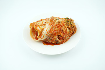 korean traditional cuisine, Kimchi on white background